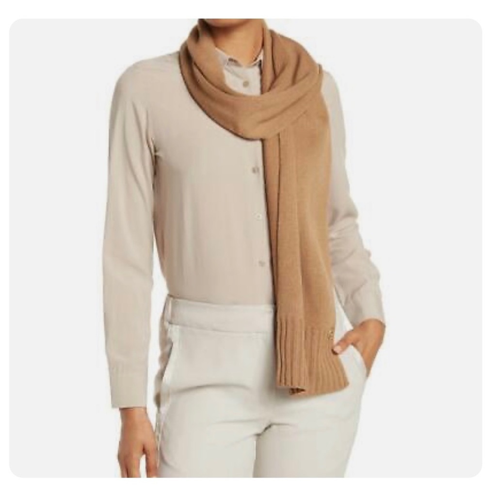 Michael Kors Classic Rib Knit Camel Scarf /OS/NWT